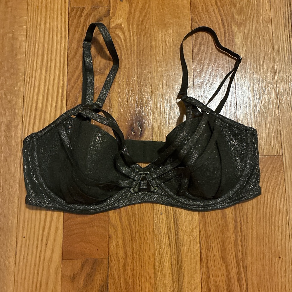 Savage X Fenty Dark Green Shiny Bra